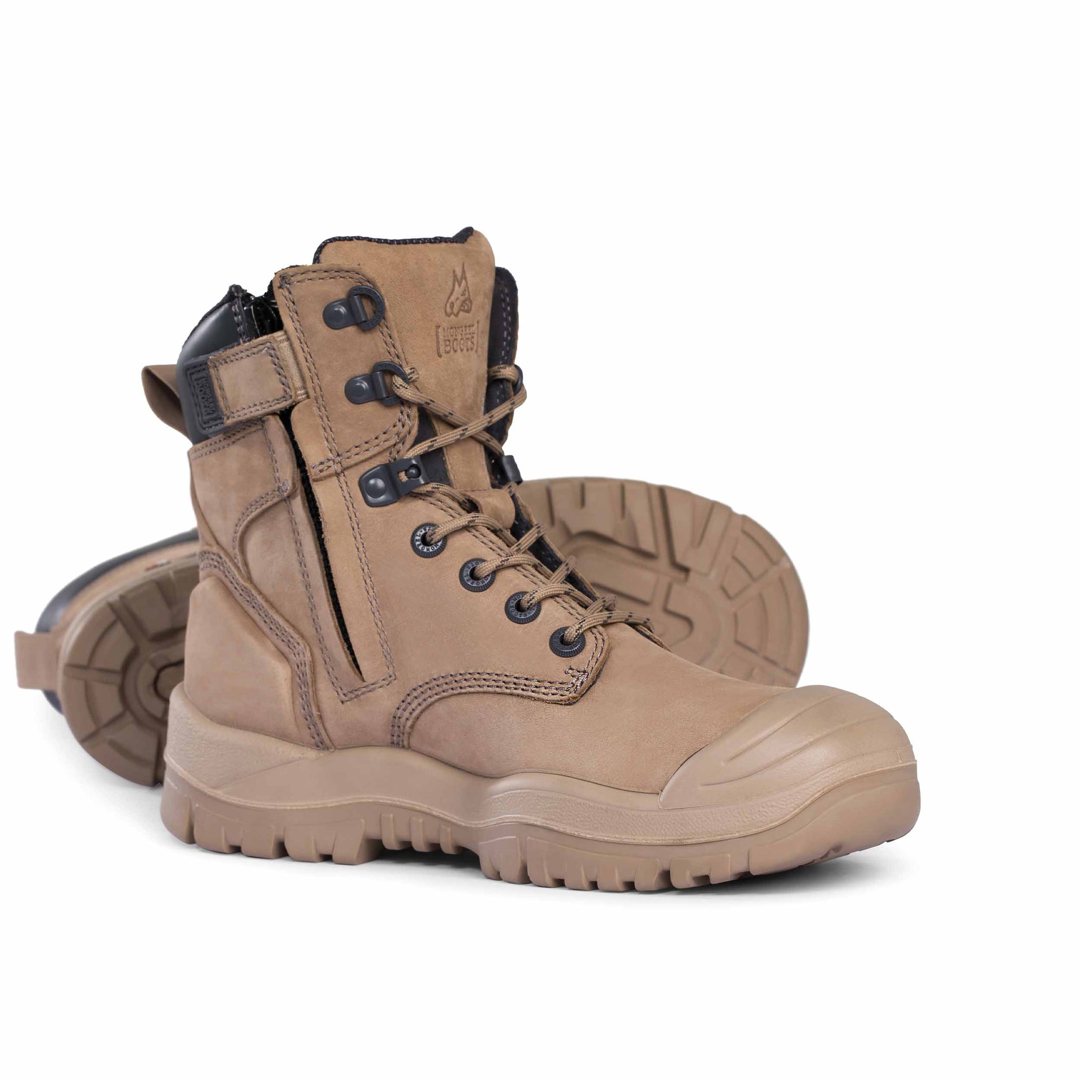Mongrel 561 High Leg Zip Sided Scuff Cap Boot (Stone) — TMH Safety