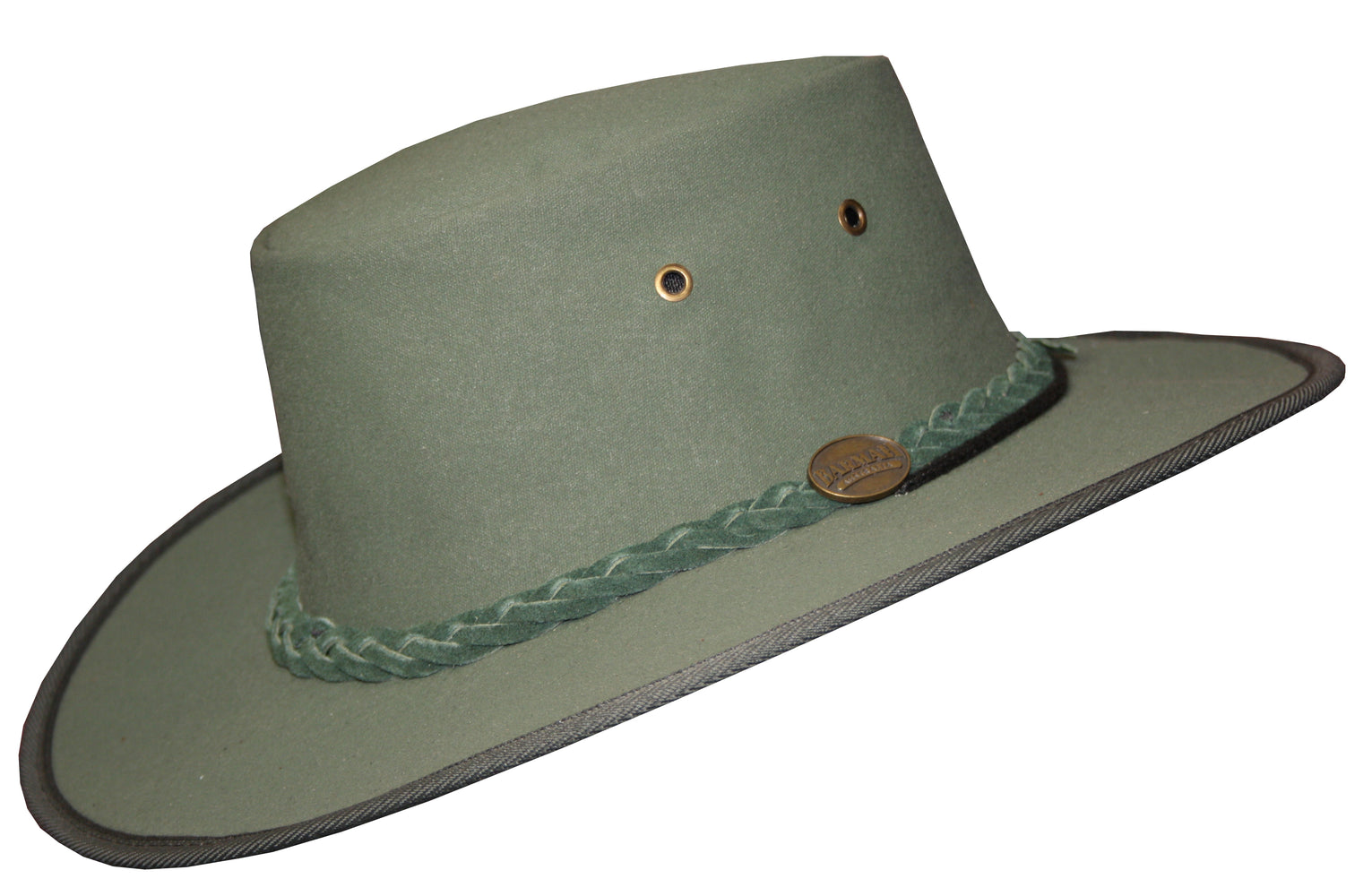 Barmah 1054 GR Green Drover Allover Canvas Hat