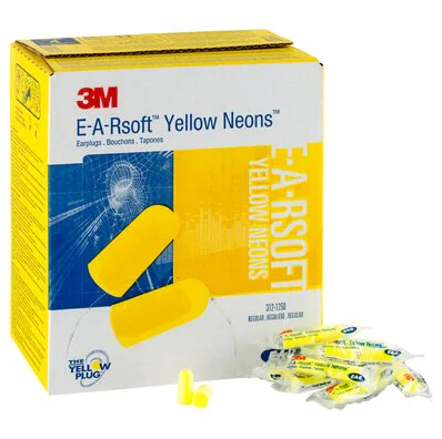 3M E-A-R soft Yellow Neons Uncorded Earplugs, Poly Bag 23dB