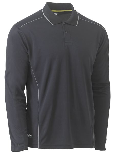 Bisley Cool Mesh Long Sleeve Polo Shirt/Reflective Piping BK6425