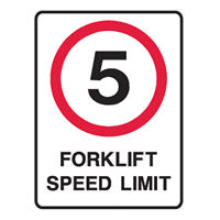Forklift Safety Sign - 5 Fork Lift Speed Limit