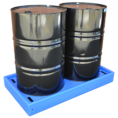Low Profile Polyethylene 2 Drum Bund, 1290 x 710 x 150mm