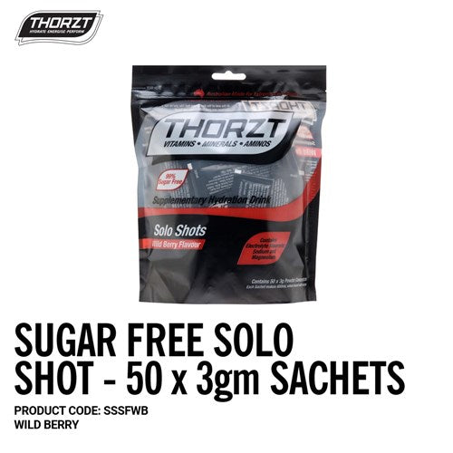 THORZT Sugar Free Solo Shot - 50 x 3gm Sachets - Wild Berry