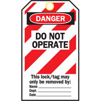 Lockout Tags - Do Not Operate (Red-White Stripe)