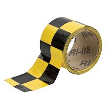 Reflective Yellow/Black Checkered Indoor Warning Tape