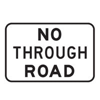 Directional Traffic Sign - No Through Road